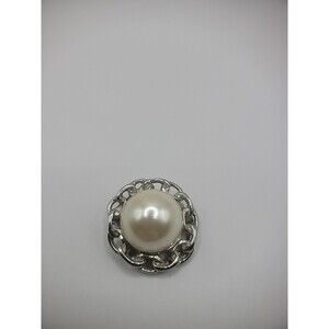 XIIX Silver Tone Scarf Tie Clip White Stone Jewelry Costume